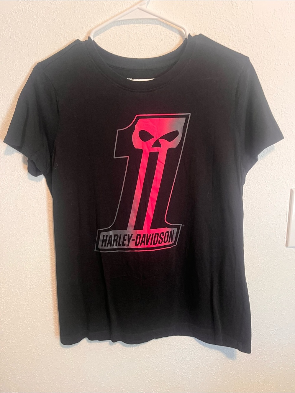 Harley-Davidson Black Tee with Pink Graphic